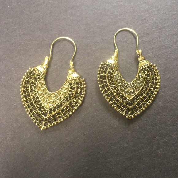 ❤️gorgeous gold vintage boho mandala drop earring - Picture 6 of 8
